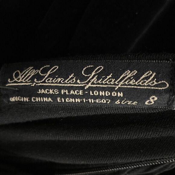 ALLSaints Spitalfield XS VTG 8 Black Mini Dress Cachao Halter Top Y2K Cocktail - Picture 4 of 9